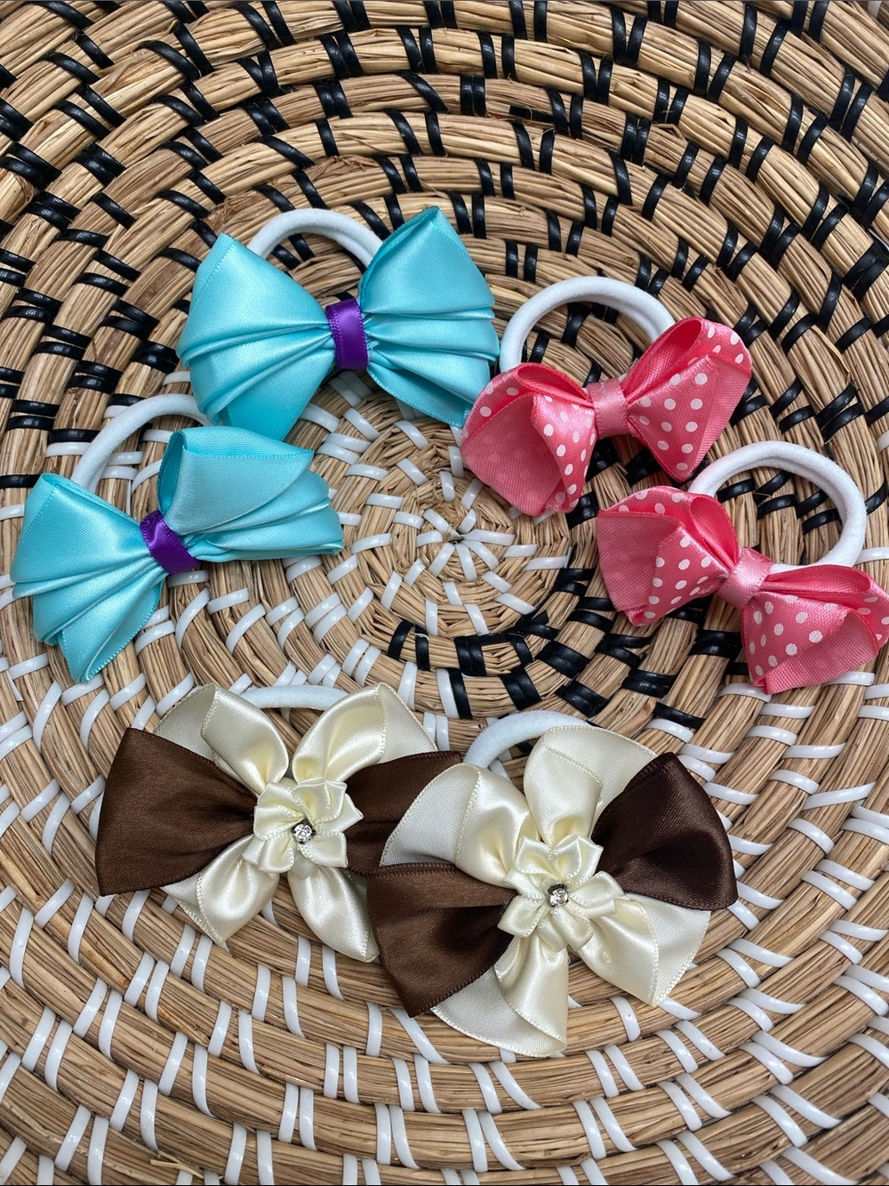 Set of 3 Kids Satin Bow Hair Ties